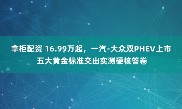 拿柜配资 16.99万起,一汽-大众双PHEV上市 五大黄金标准交出实测硬核答卷