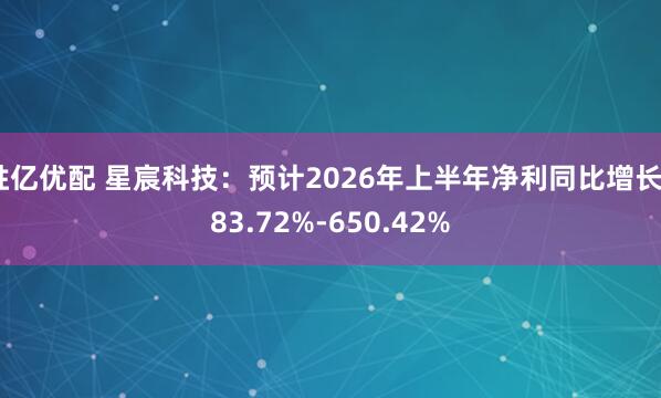 胜亿优配 星宸科技：预计2026年上半年净利同比增长583.72%-650.42%