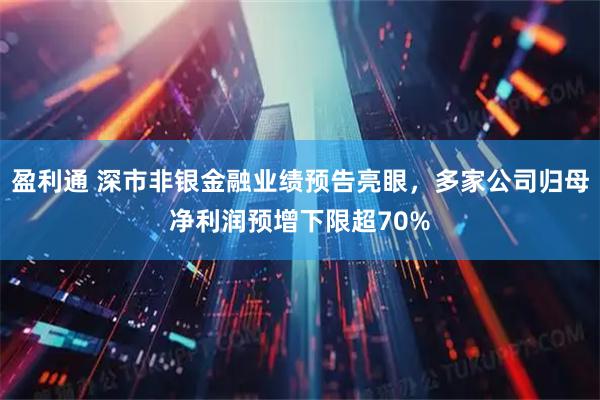 盈利通 深市非银金融业绩预告亮眼，多家公司归母净利润预增下限超70%